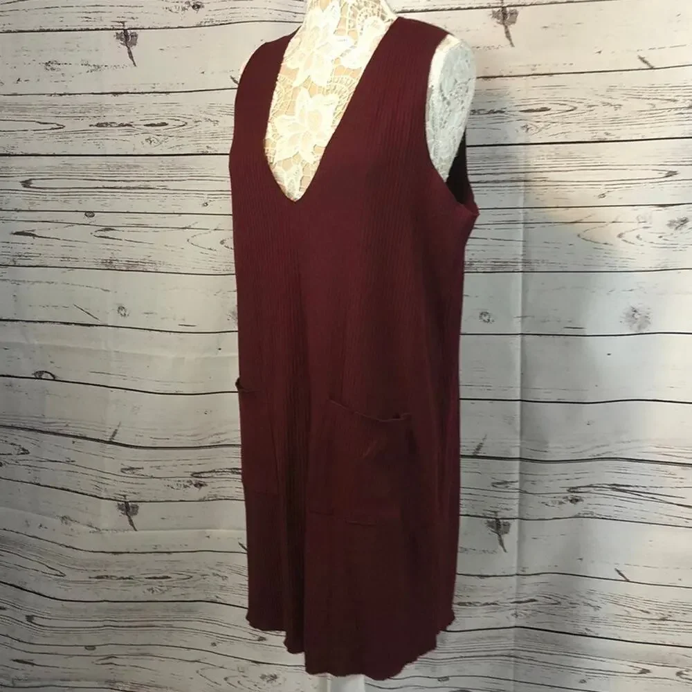 NWT Dual Nature ribbed dress in wine from Nordstrom Rack size large